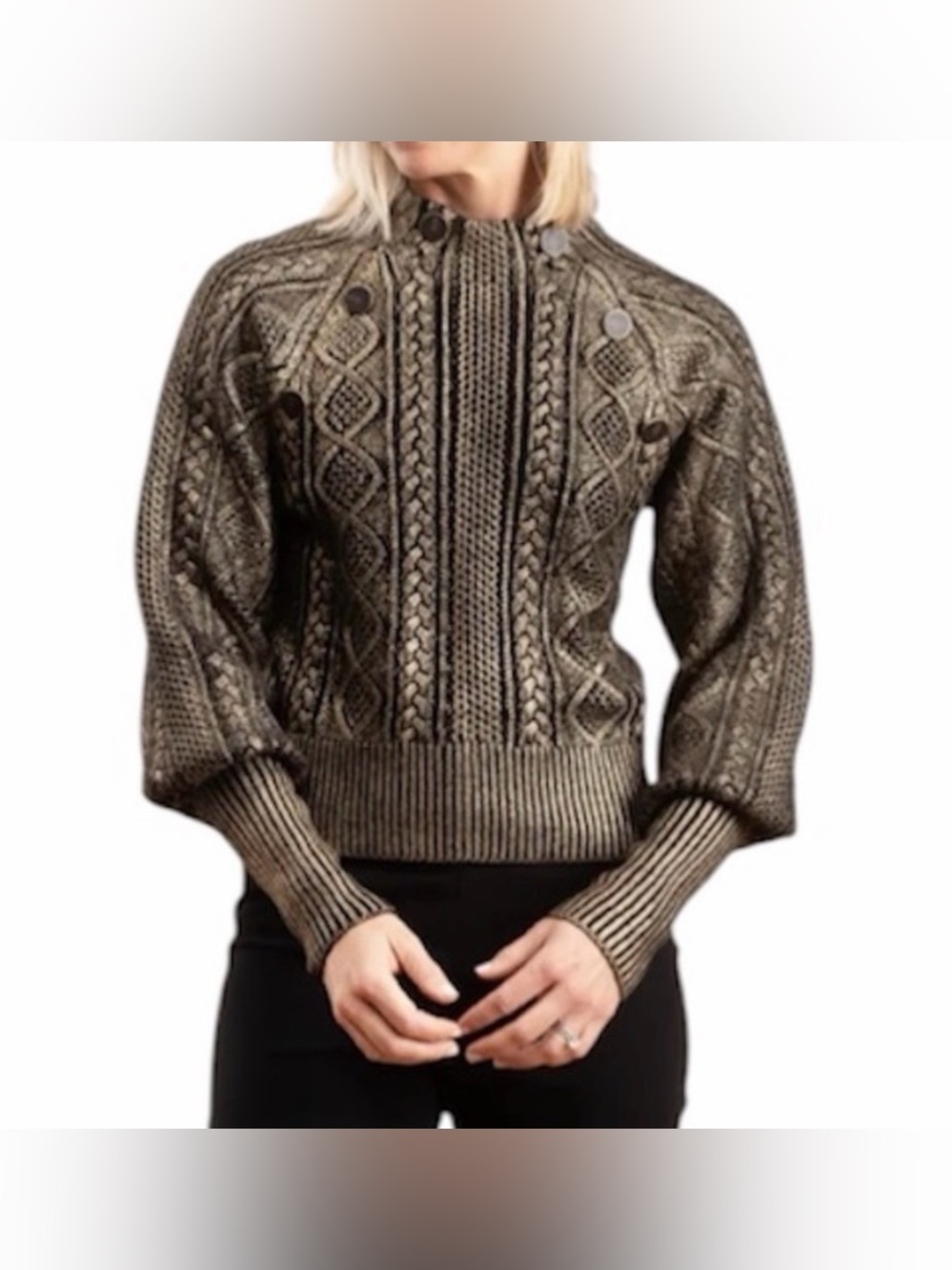 Veronica Beard Grady Sweater - Black/Gold